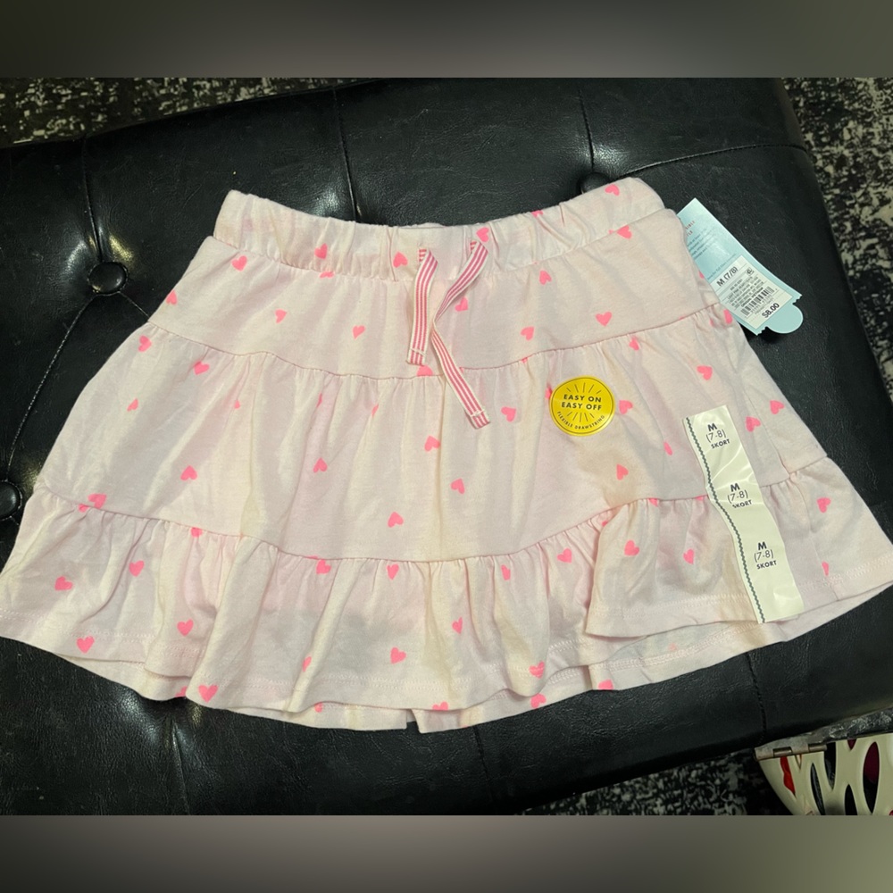 Girls Tiered Pink Heart Skort - Cat & Jack